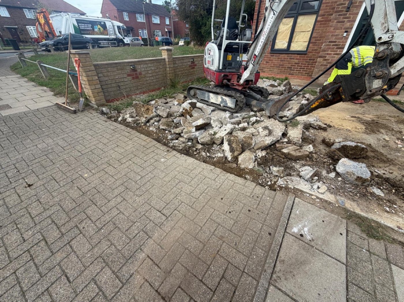 Breaking out an old front garden for a new driveway in Bexleyheath