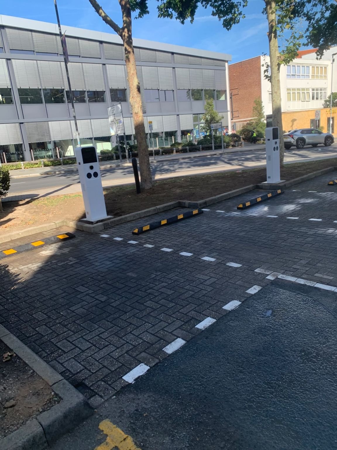 Completed EV charging bays